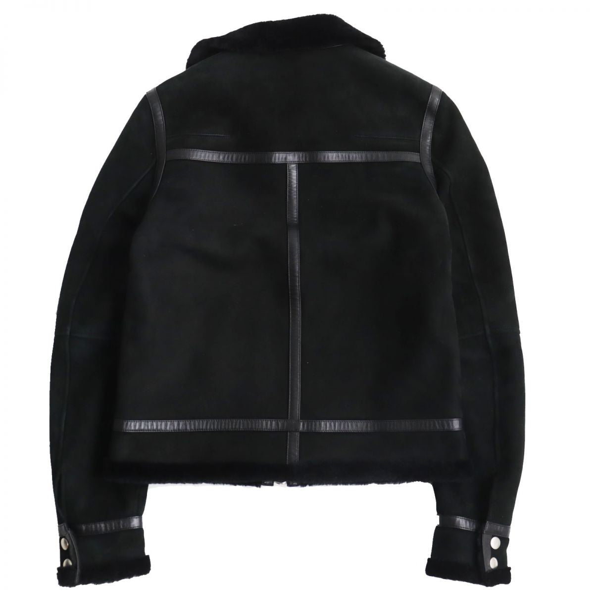 Dior Homme Leather Shearling Jacket Black 44