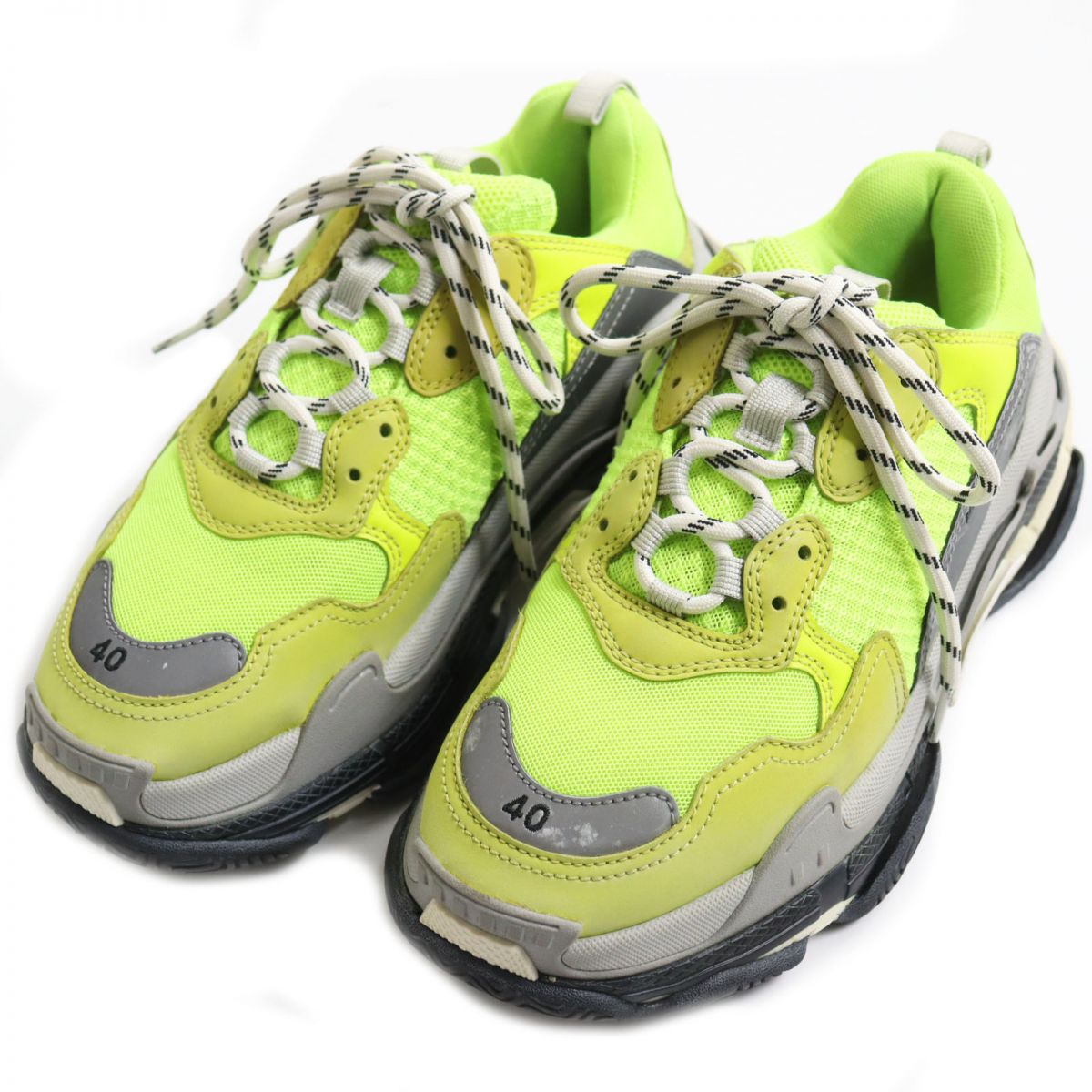 Balenciaga Triple S Sneakers Neon Yellow Gray