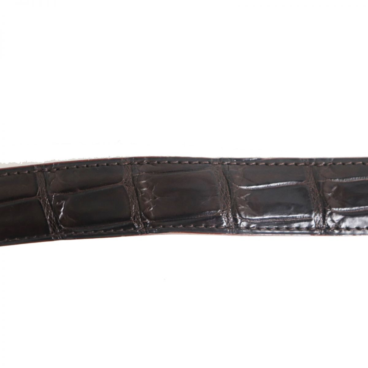 JOHN LOBB Crocodile Leather Pin Buckle Belt