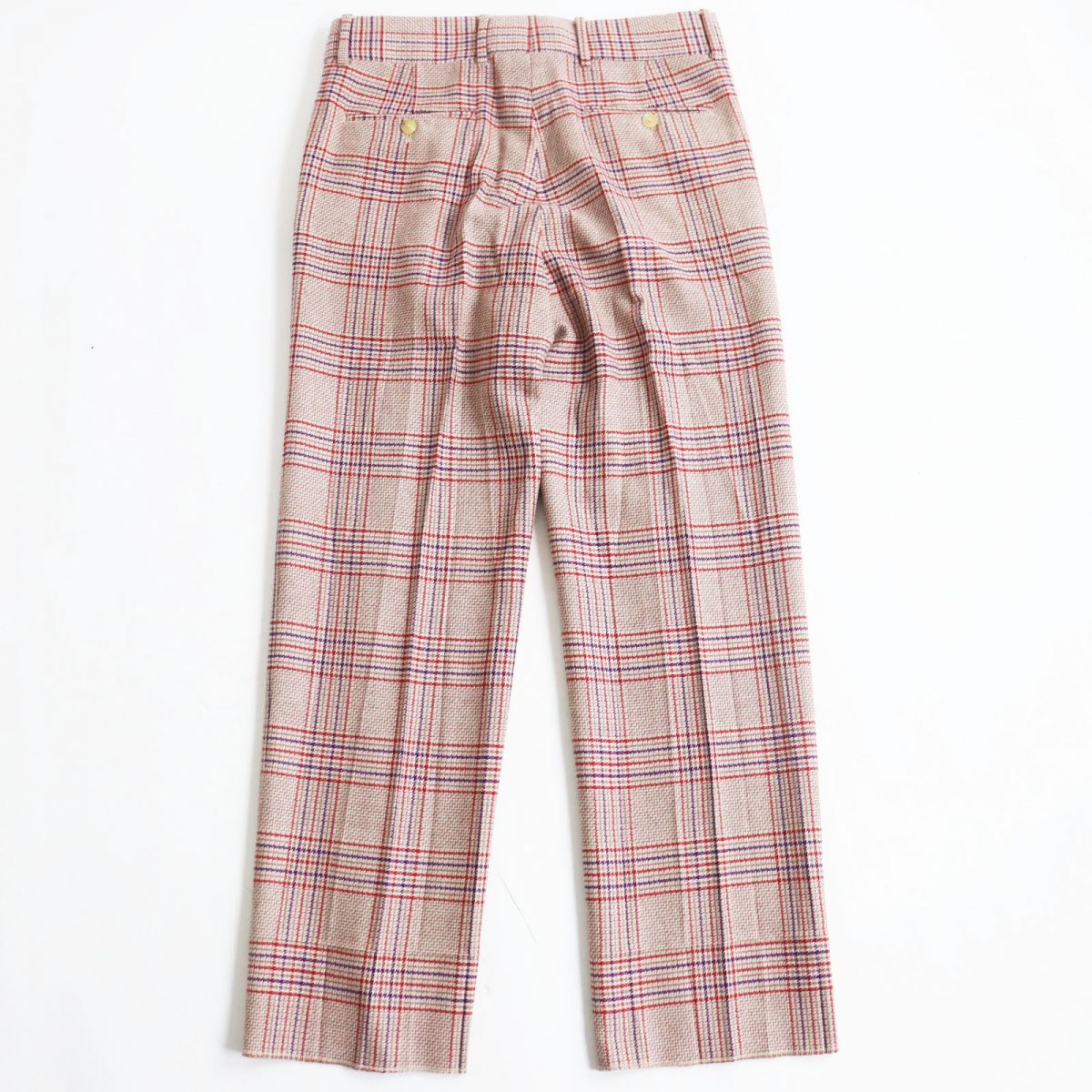 GUCCI Wool Cashmere Check Slacks Pants 46