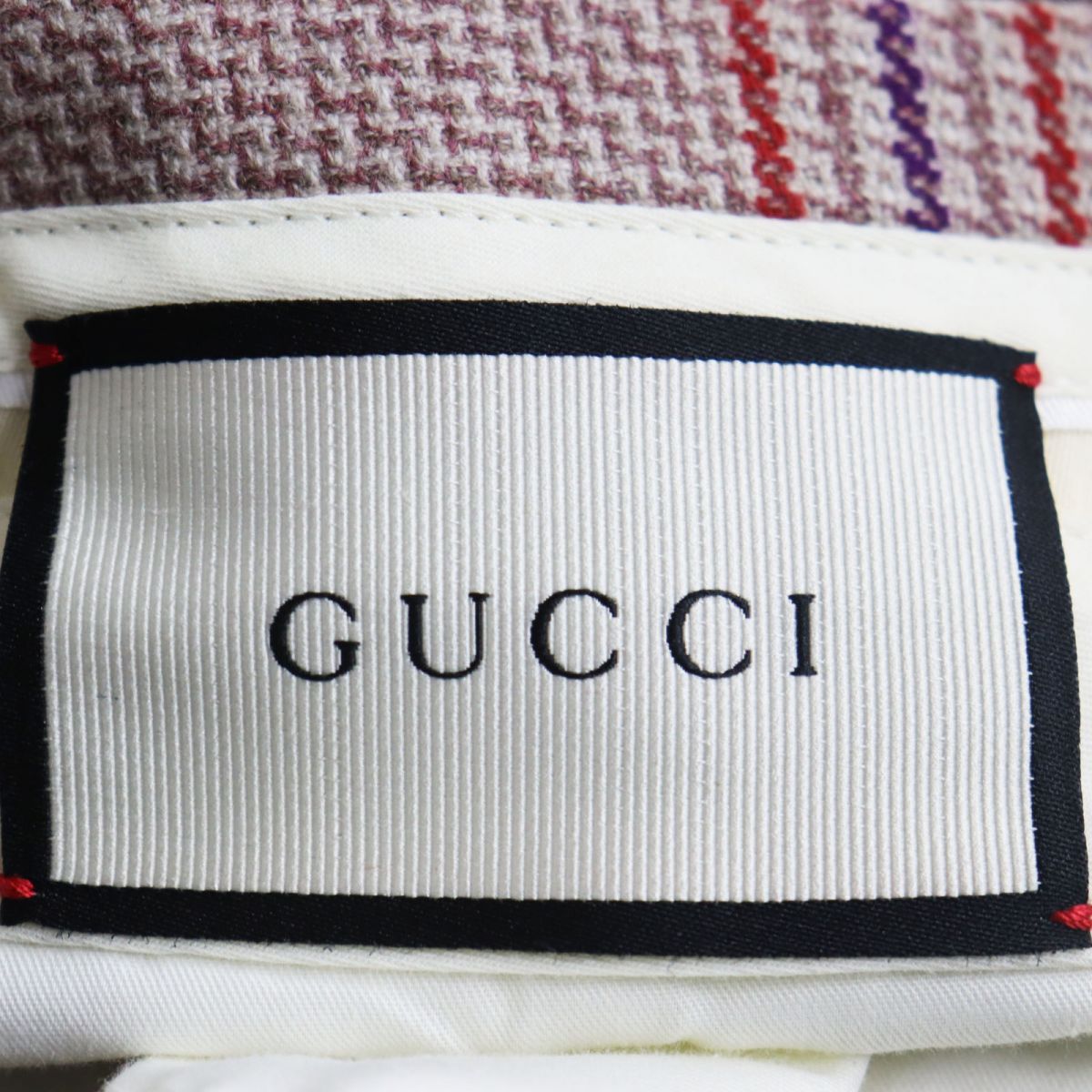 GUCCI Wool Cashmere Check Slacks Pants 46