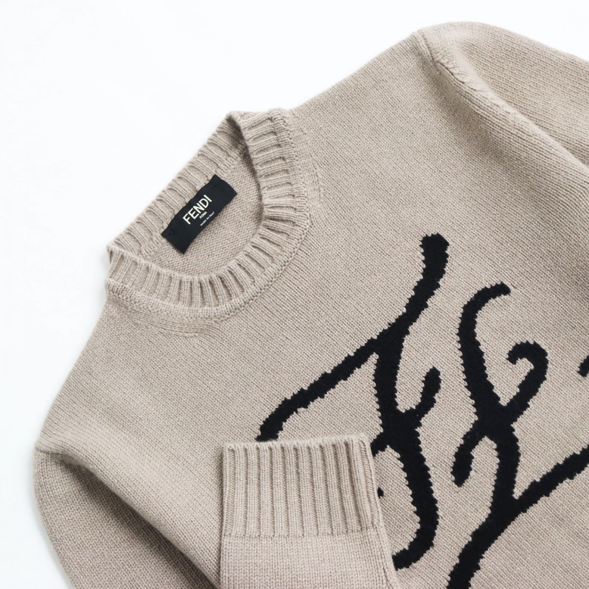 Fendi Cashmere Crew Neck Sweater Brown