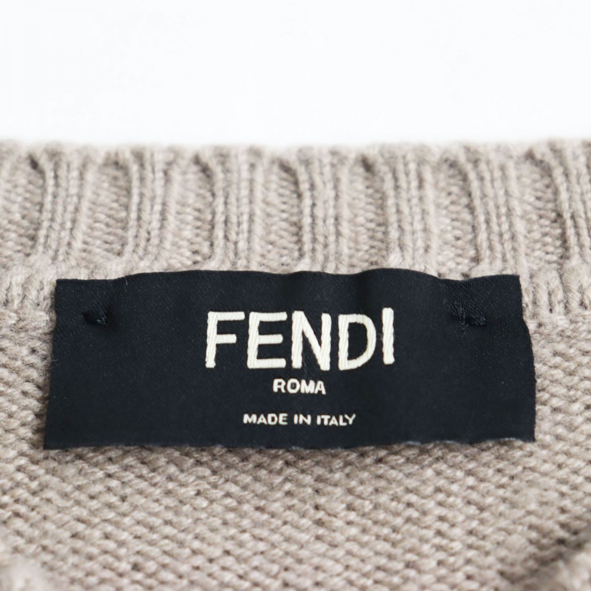 Fendi Cashmere Crew Neck Sweater Brown