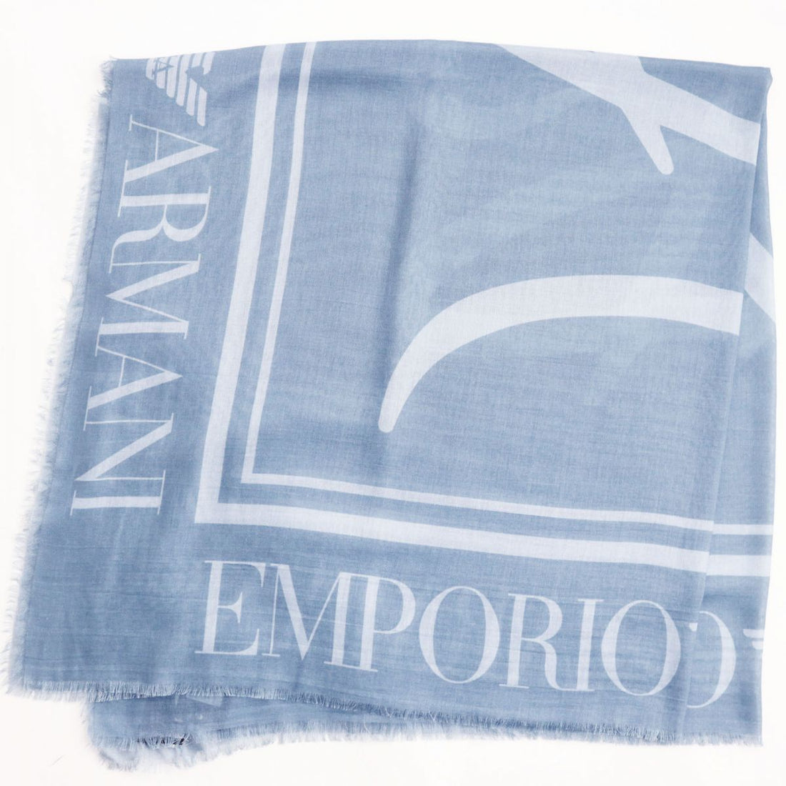 Emporio Armani Fringe Stole Scarf Blue