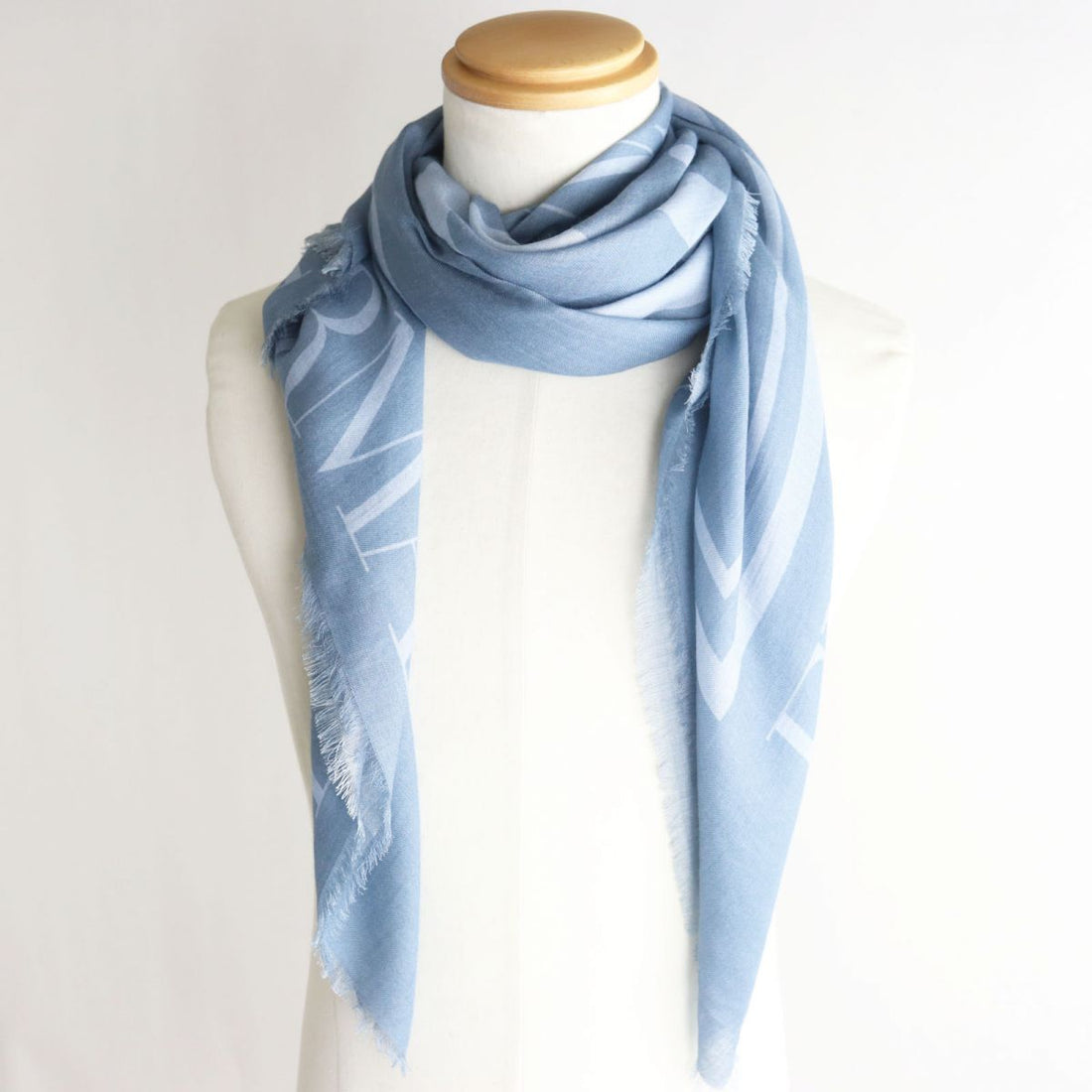 Emporio Armani Fringe Stole Scarf Blue