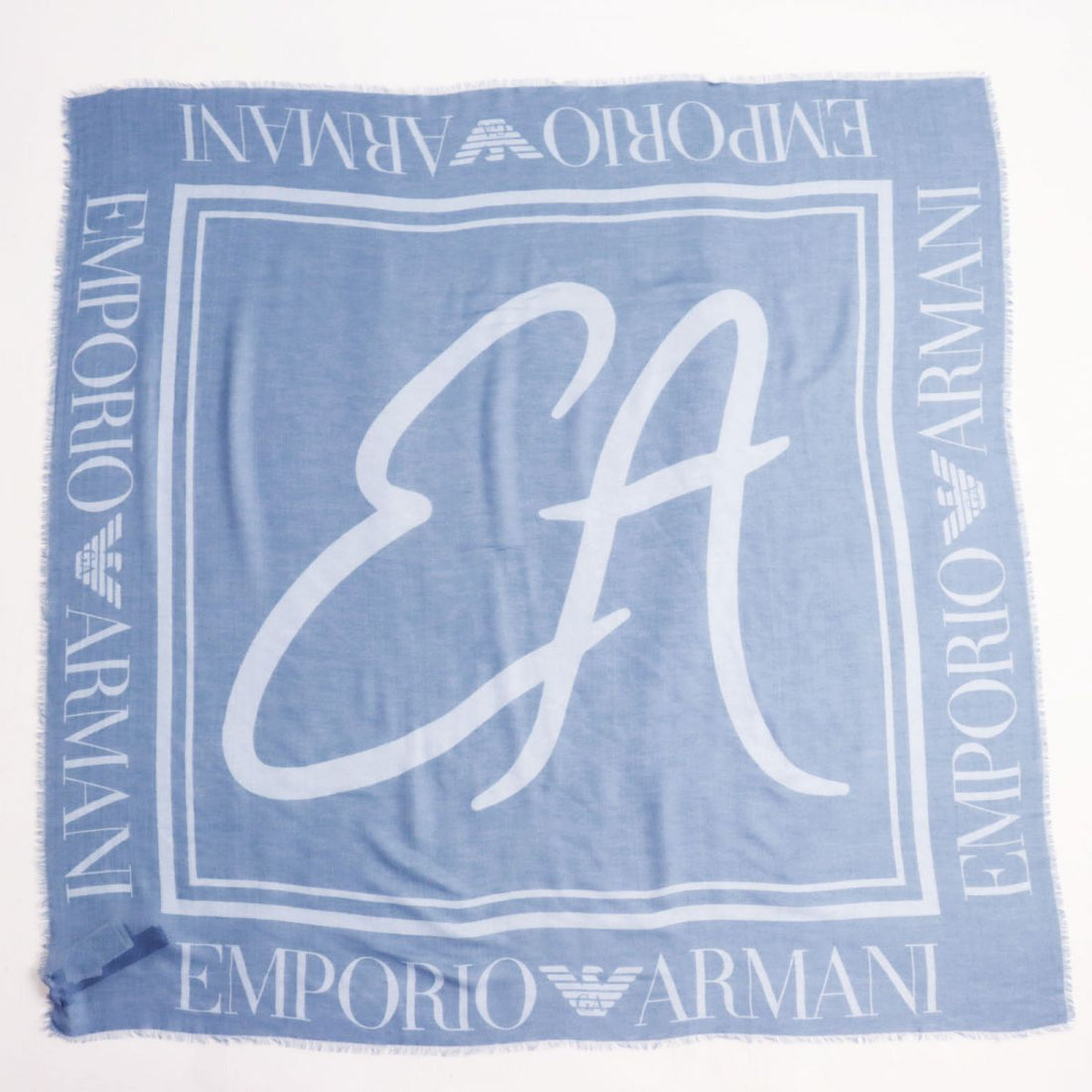 Emporio Armani Fringe Stole Scarf Blue