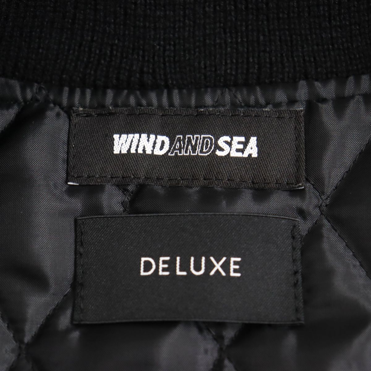 WIND AND SEA x DELUXE Varsity Jacket, Black, S