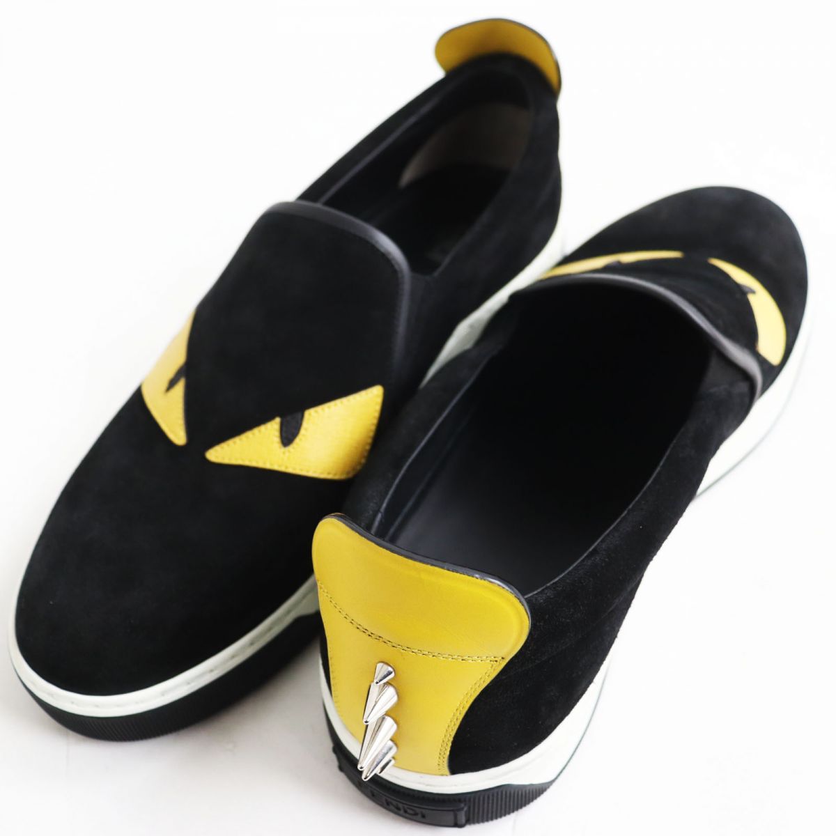 Fendi Monster Bugs Eye Suede Leather Sneakers