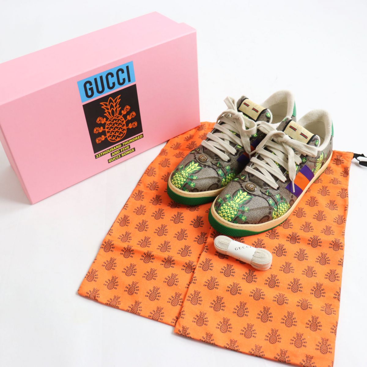 Gucci GG Supreme Maxi Pineapple Rose Sneakers