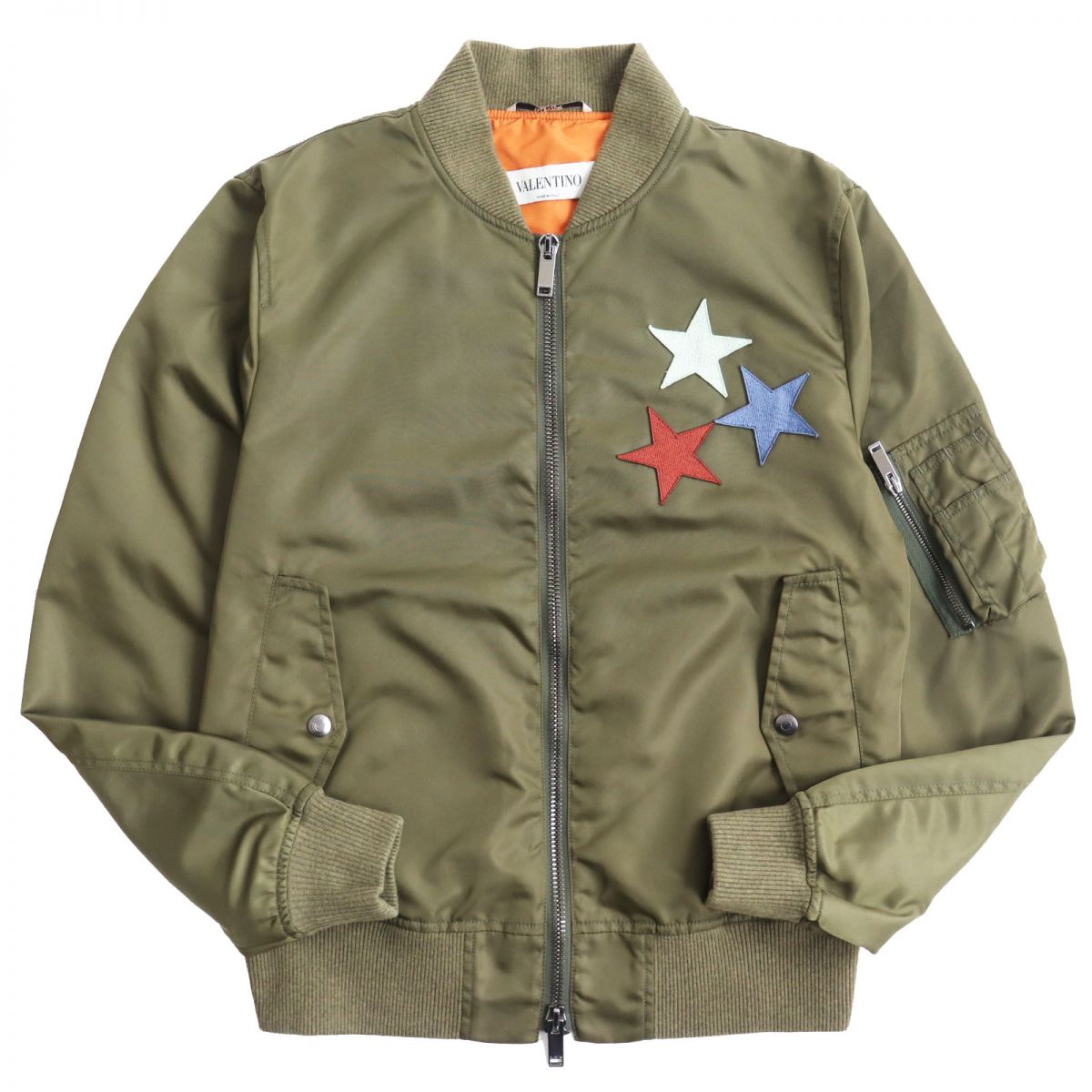 Valentino x Jamie Reid Patch Bomber Jacket MA-1 Khaki