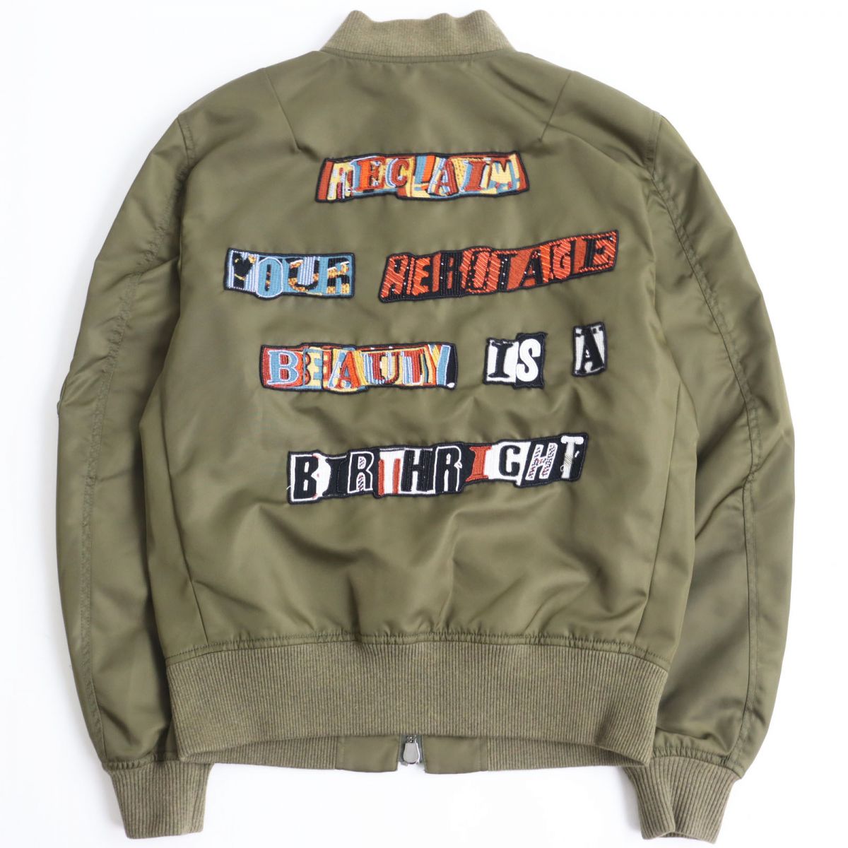 Valentino x Jamie Reid Patch Bomber Jacket MA-1 Khaki