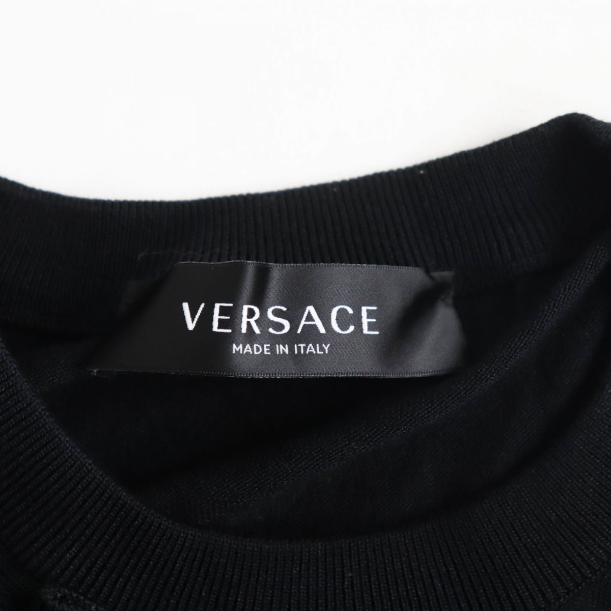 Versace Silk Blend Medusa Embroidery Knit Sweater