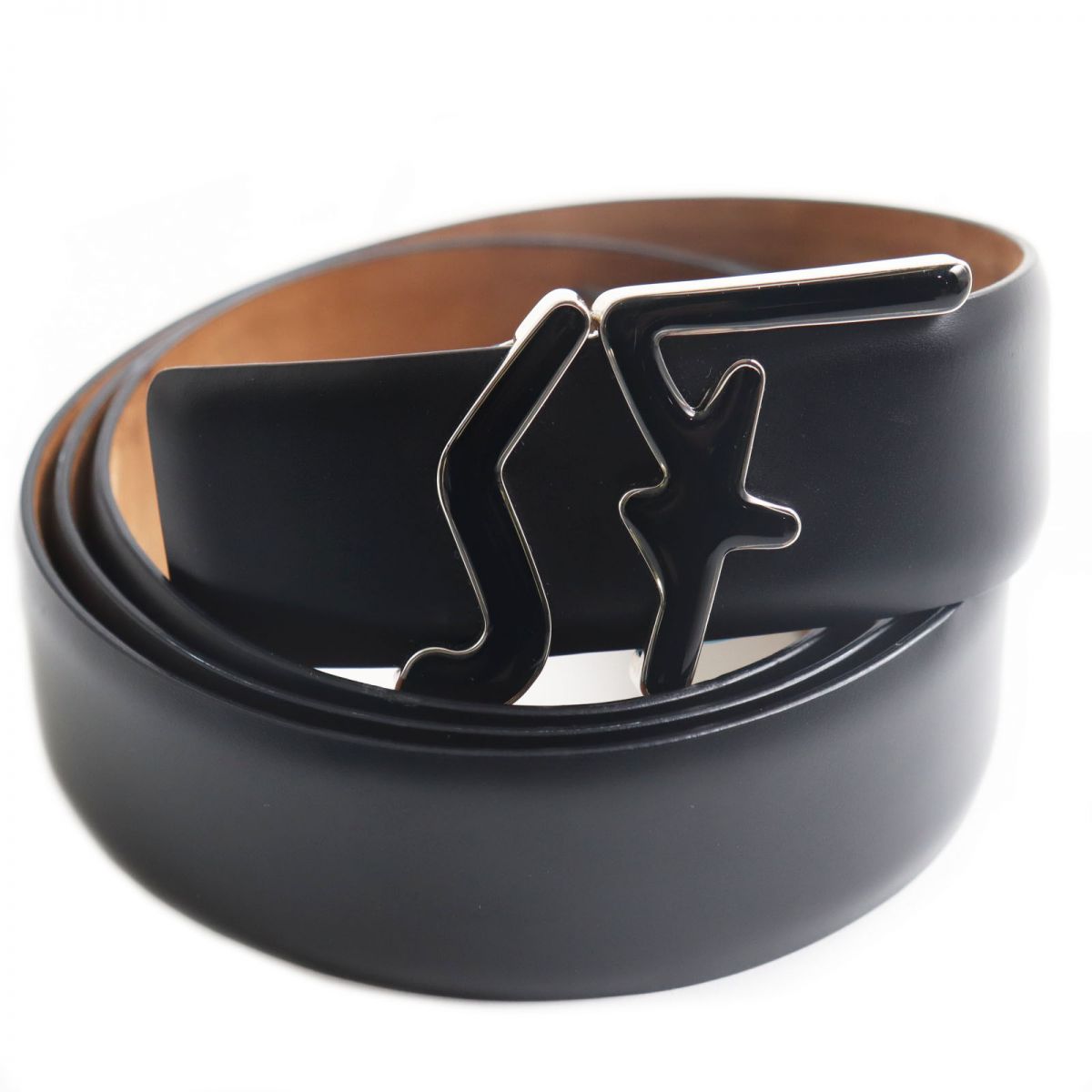 Salvatore Ferragamo SF Logo Leather Belt Black