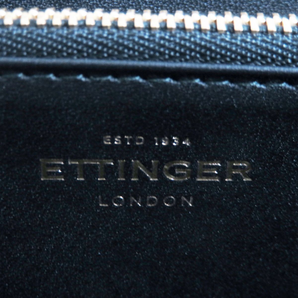 ETTINGER Crocodile Embossed Leather Long Wallet Black