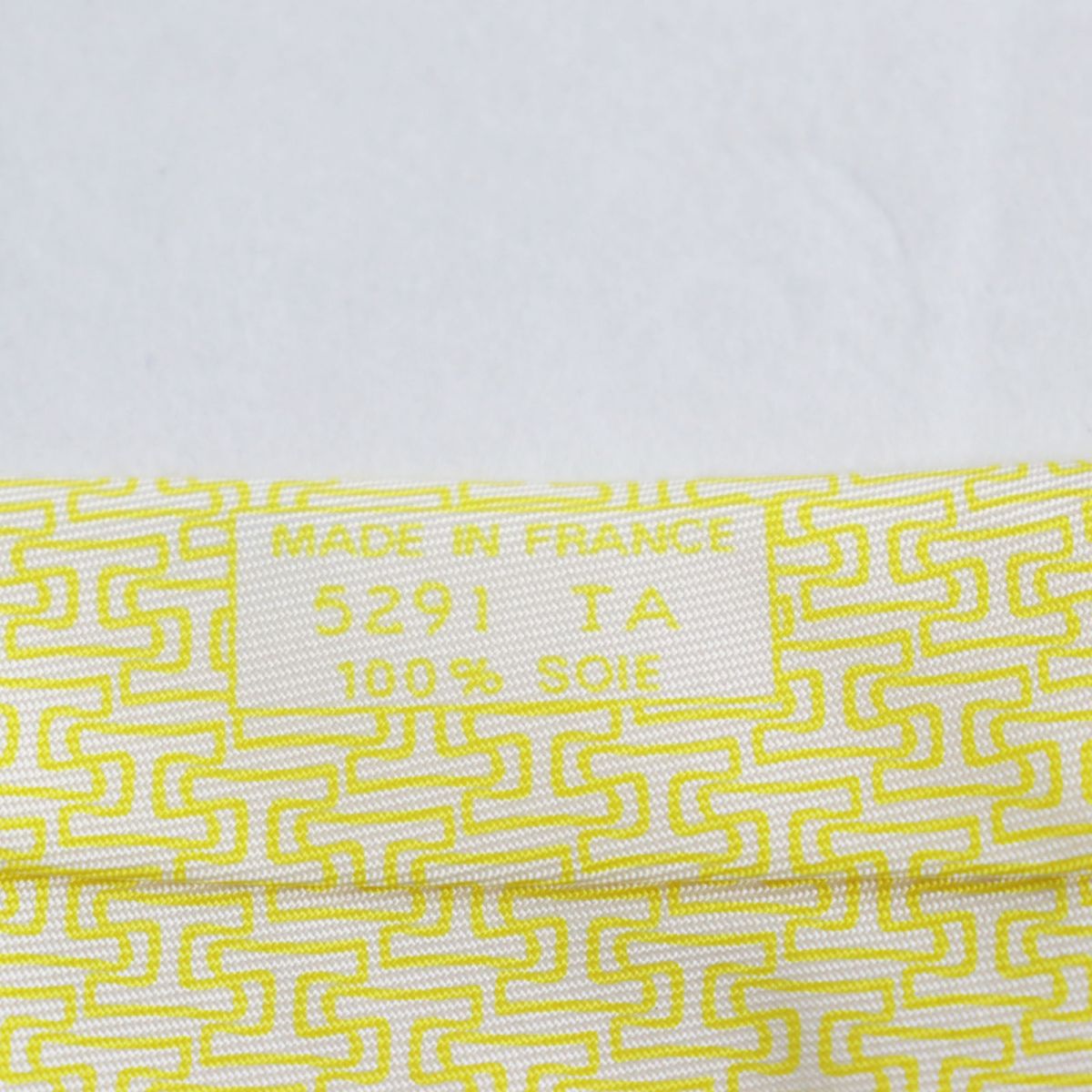 Hermes Silk H Pattern Tie Yellow White