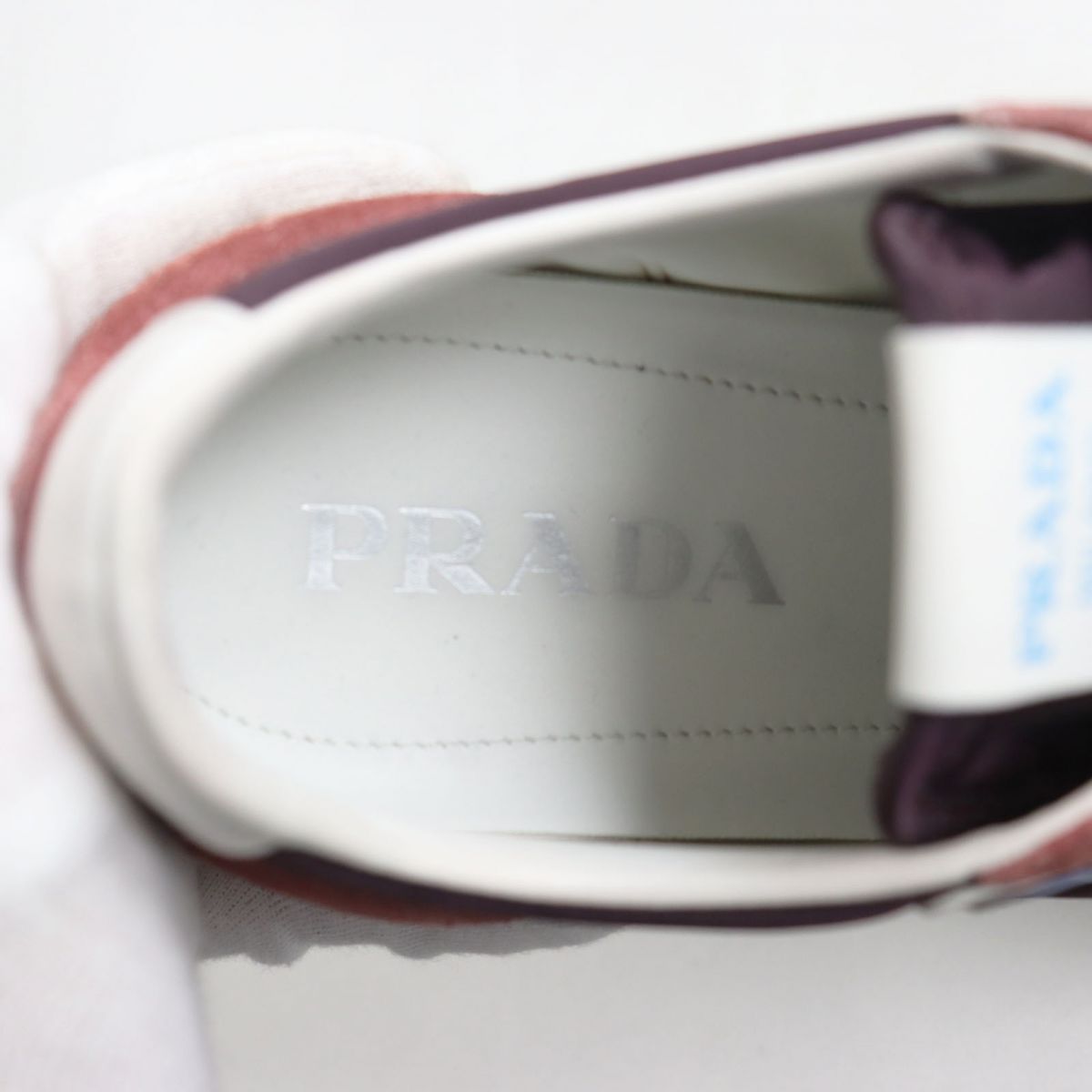 Prada Suede Leather Nylon Low Cut Sneakers 2EG276