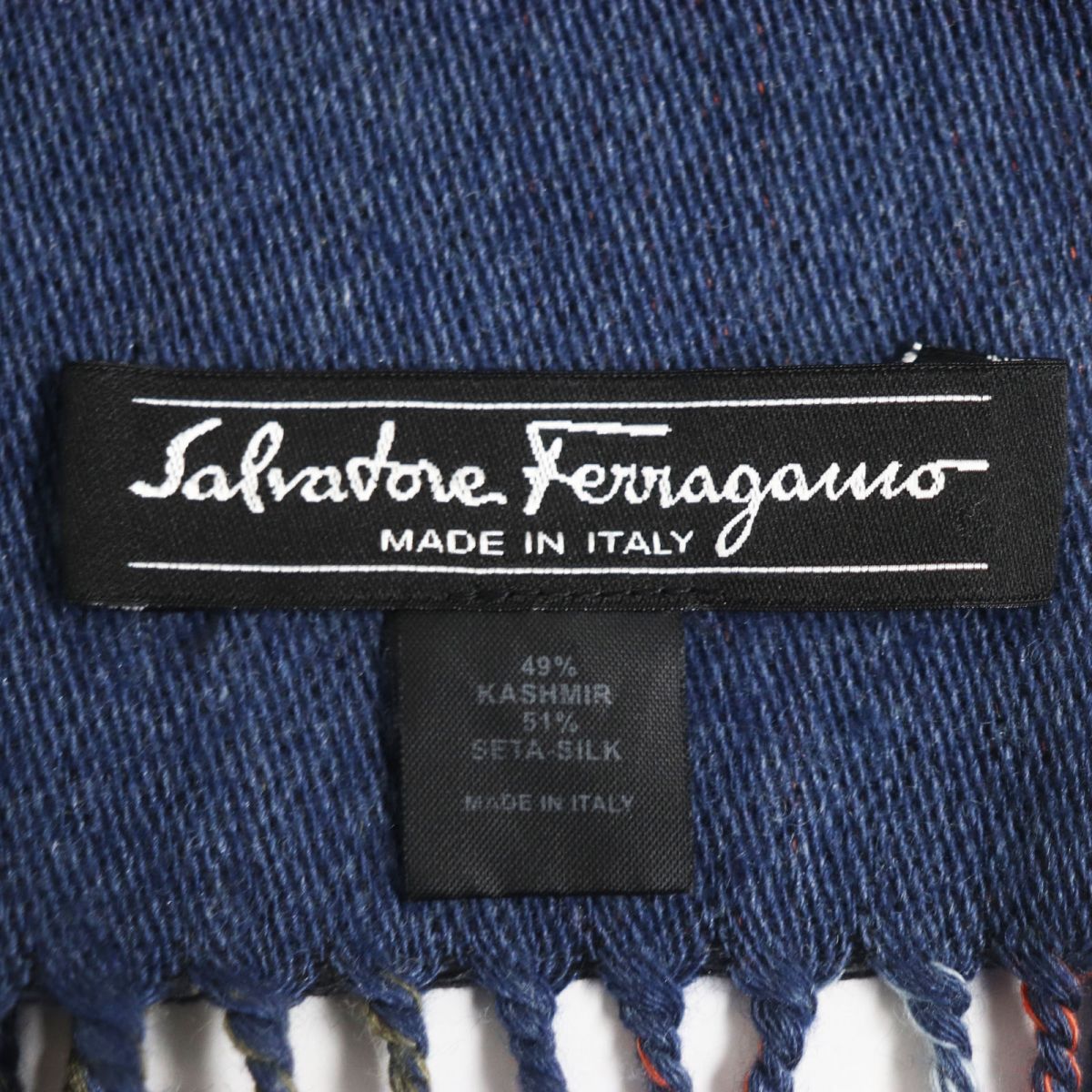 Salvatore Ferragamo Cashmere Silk Stripe Scarf