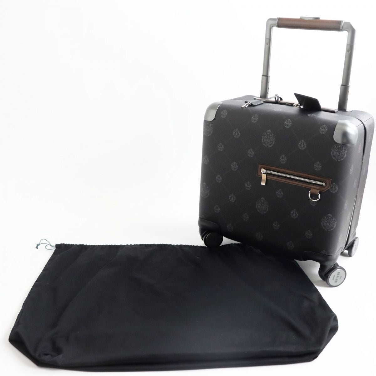 Berluti Canvas Leather 4-Wheel Business Trolley