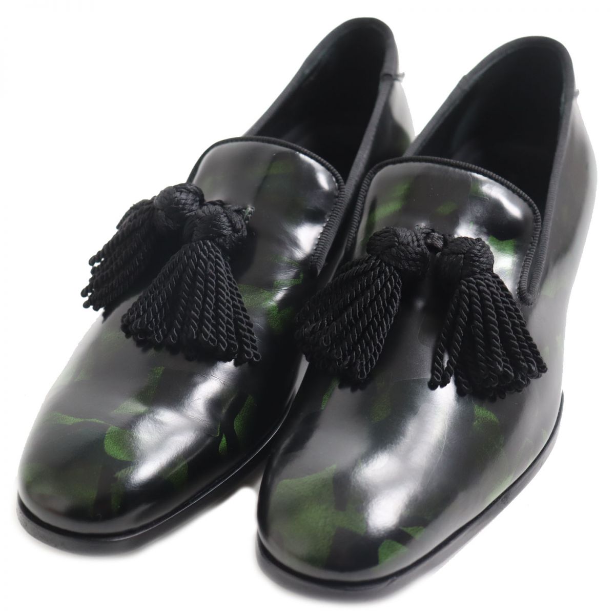 Jimmy Choo FOXLEY Leather Loafers Black Green