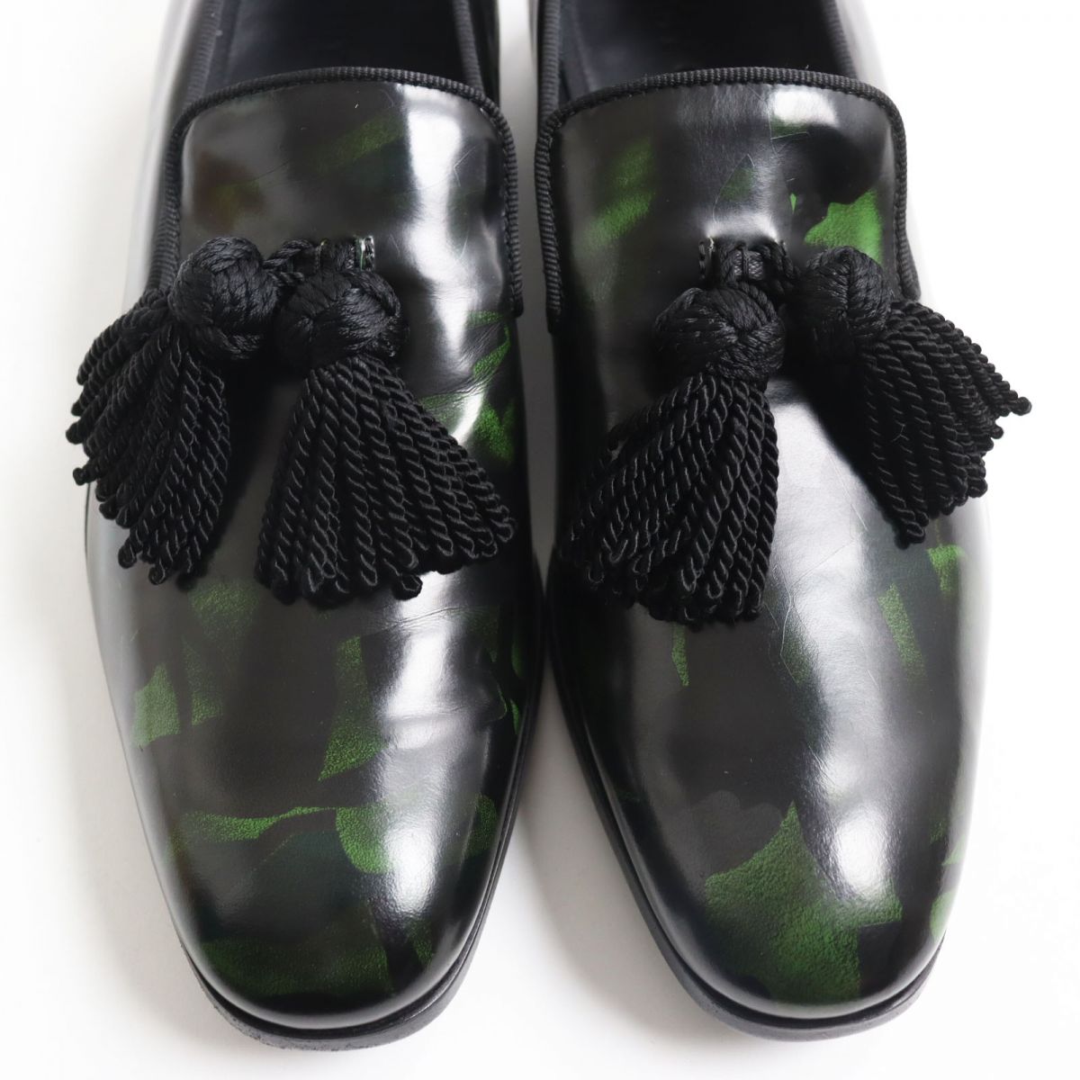 Jimmy Choo FOXLEY Leather Loafers Black Green