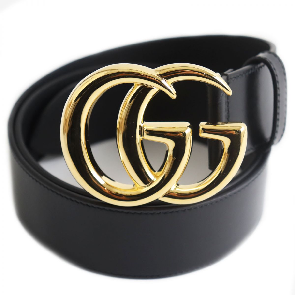 Gucci GG Marmont Shiny Buckle Leather Belt