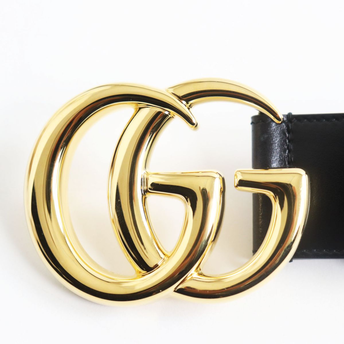 Gucci GG Marmont Shiny Buckle Leather Belt