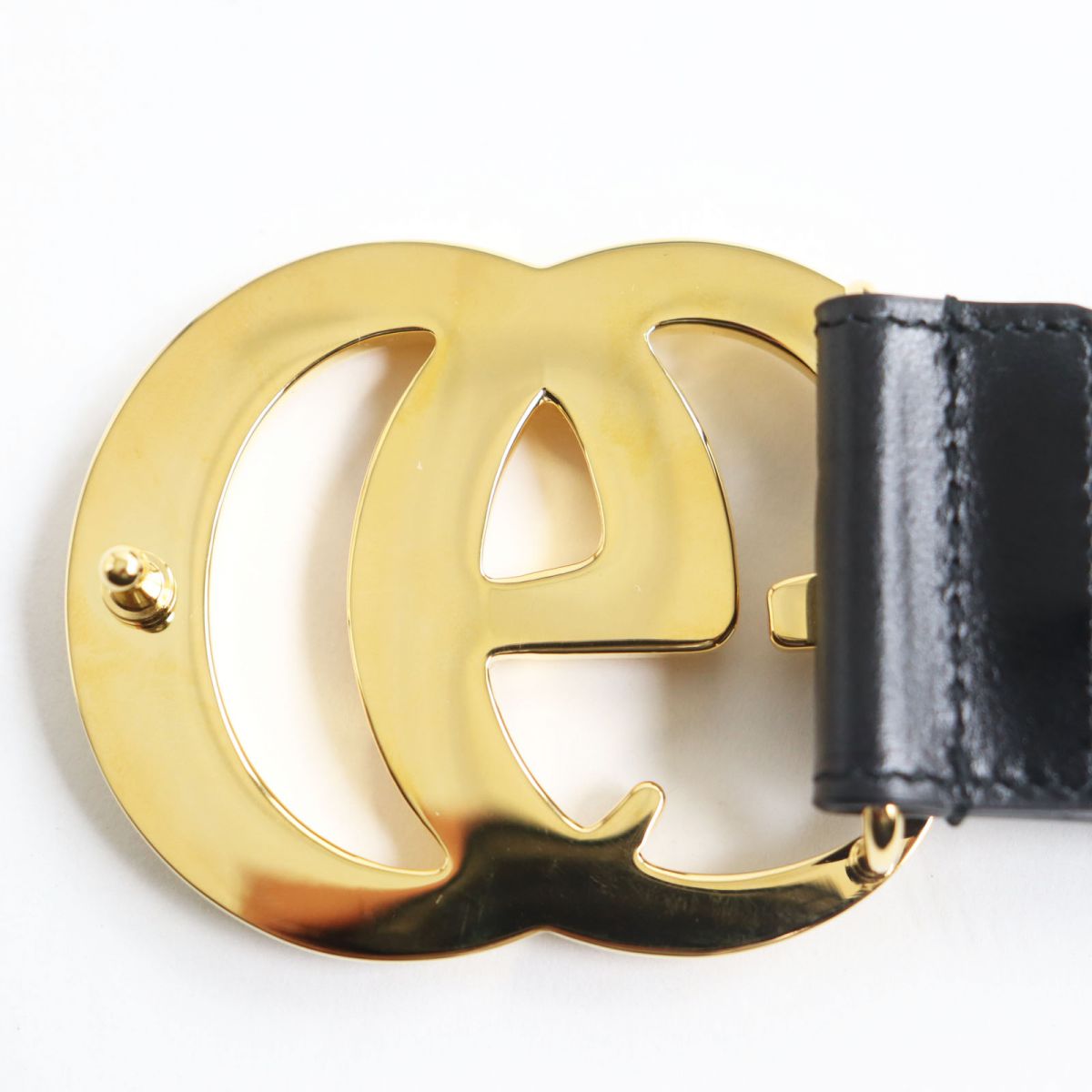 Gucci GG Marmont Shiny Buckle Leather Belt