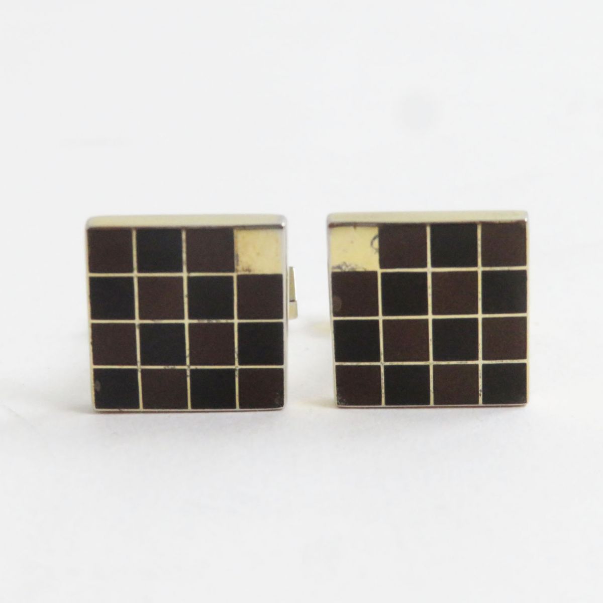 Louis Vuitton M64660 Damier Cufflinks Brown Gold