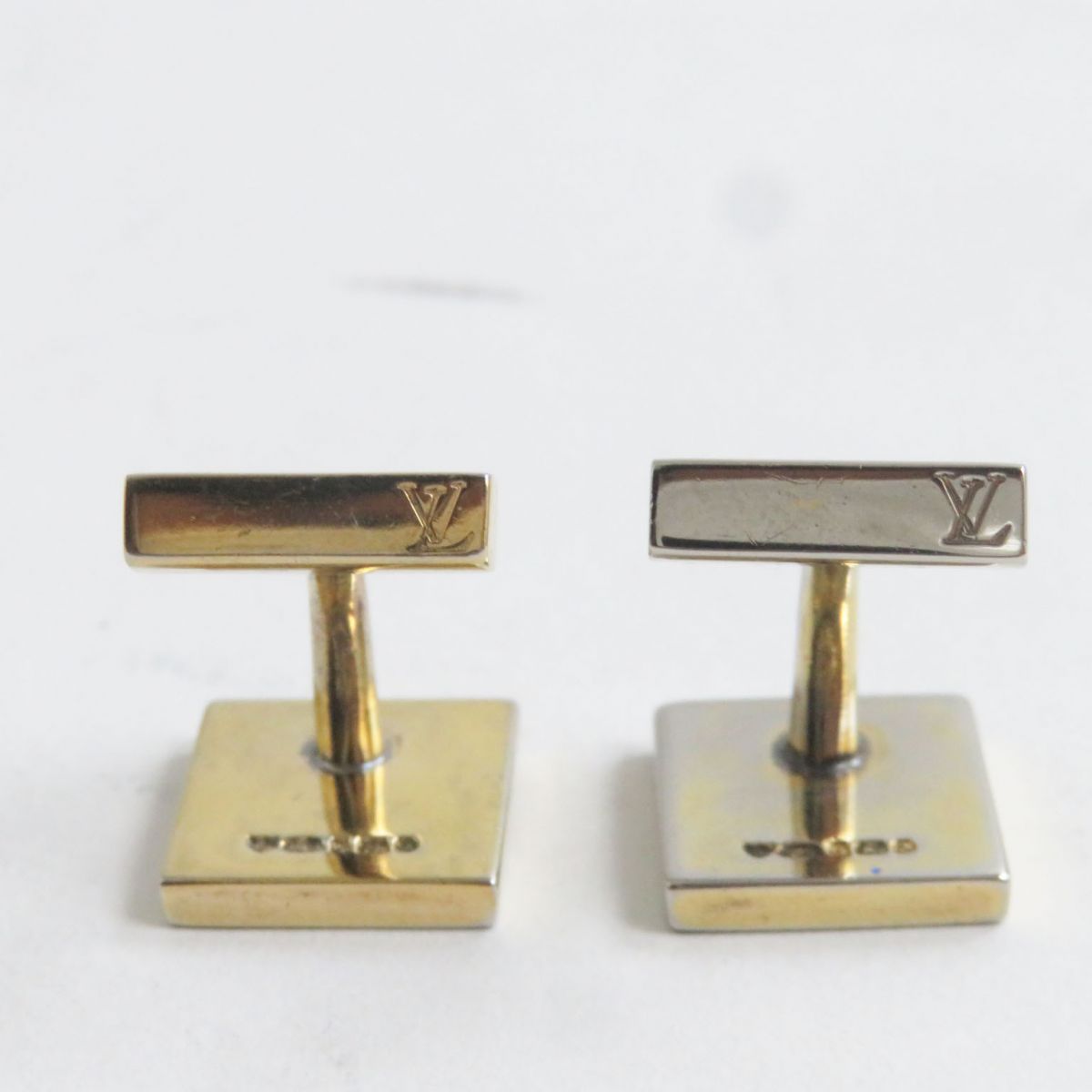 Louis Vuitton M64660 Damier Cufflinks Brown Gold