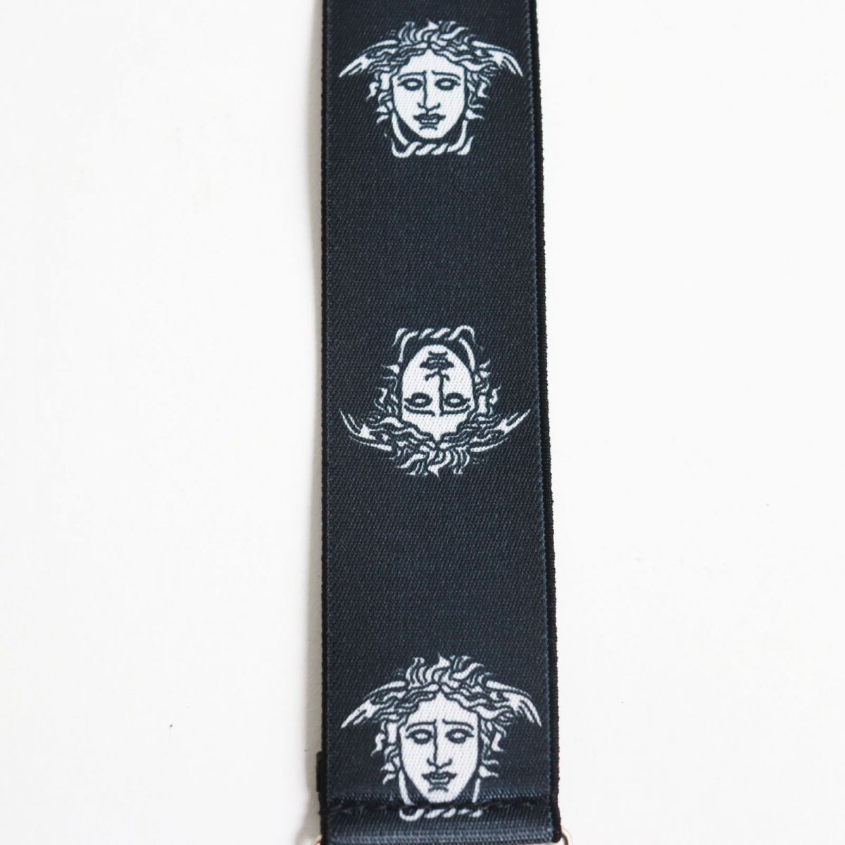 Versace Medusa Motif Suspenders Black Silver