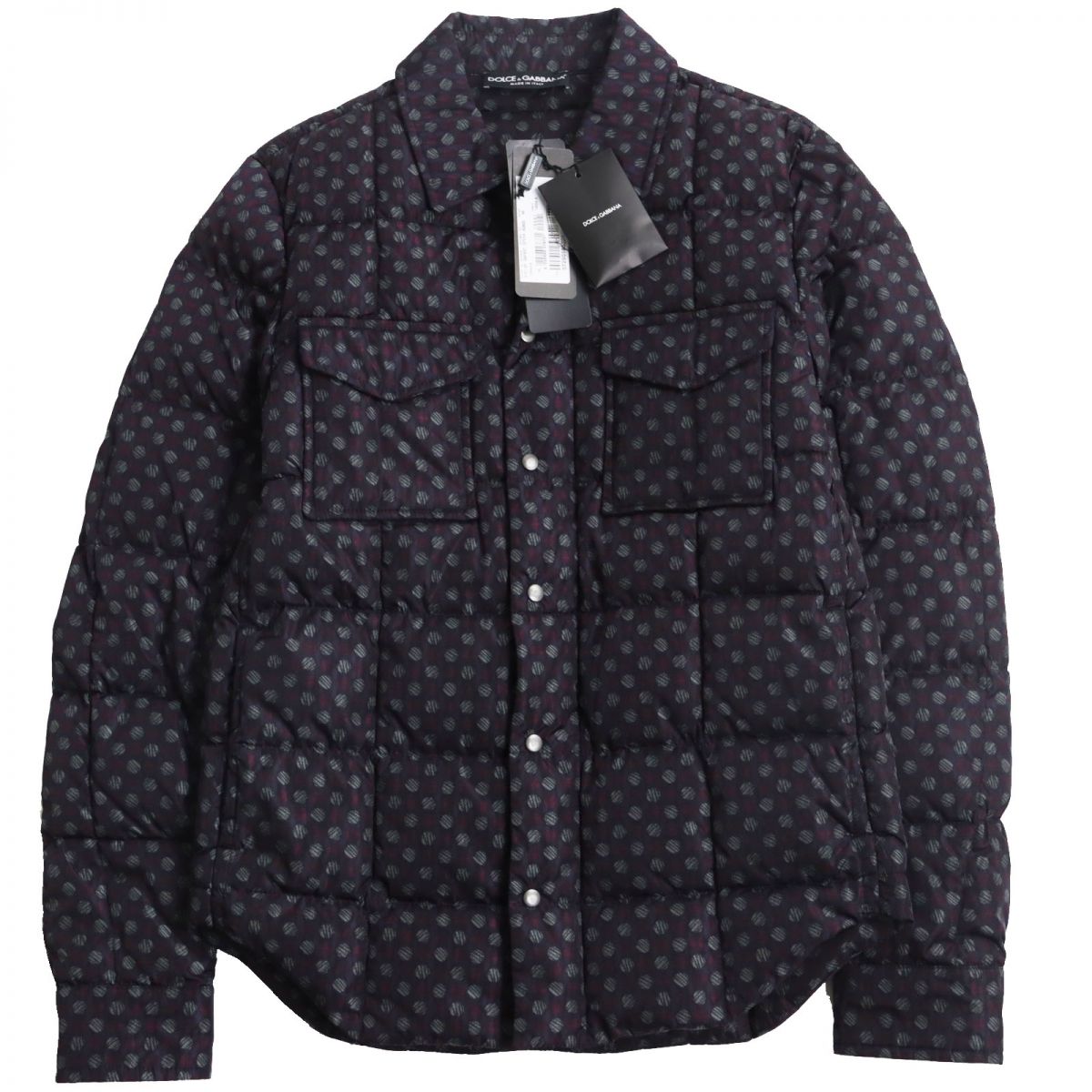 Dolce & Gabbana G9FK3T Print Down Shirt Jacket Purple