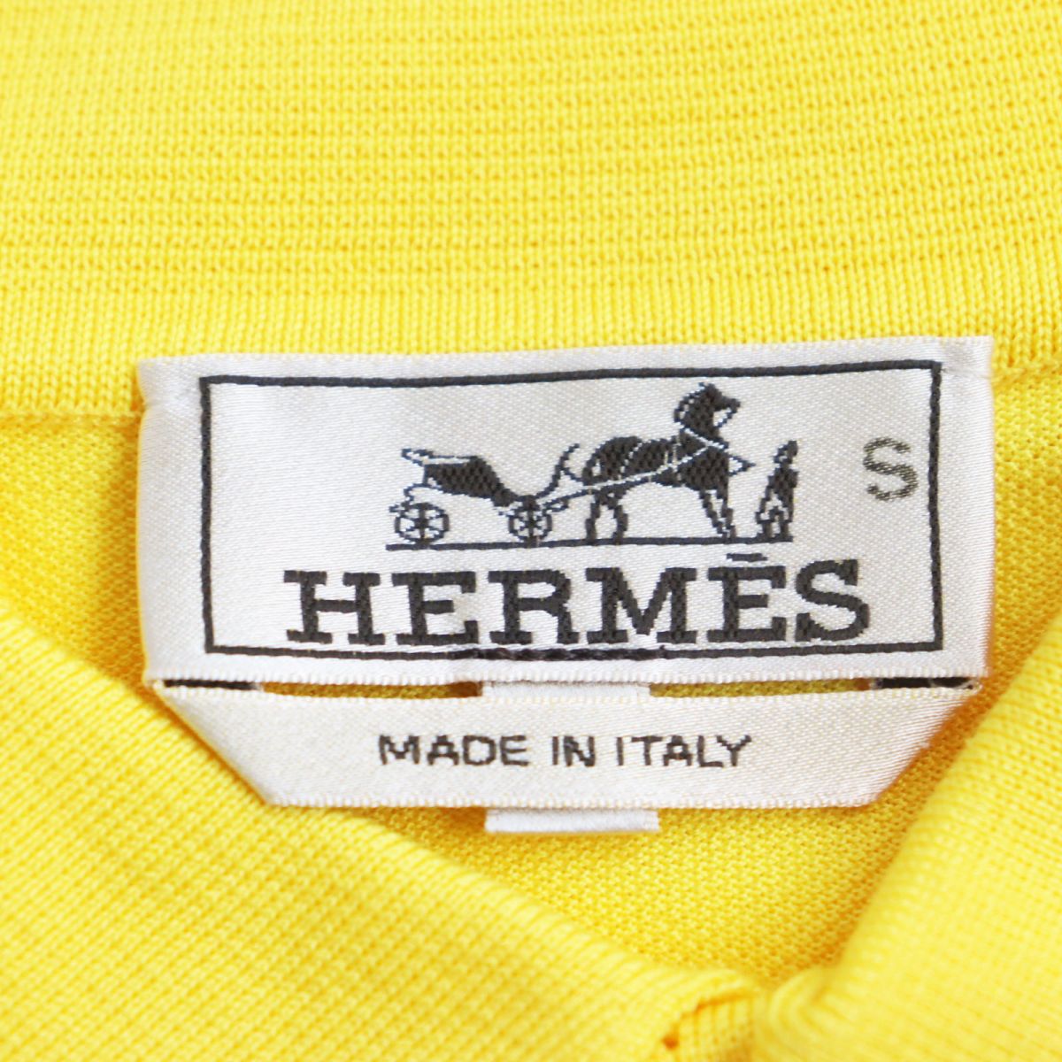 Hermes H Pattern Polo Shirt Yellow M