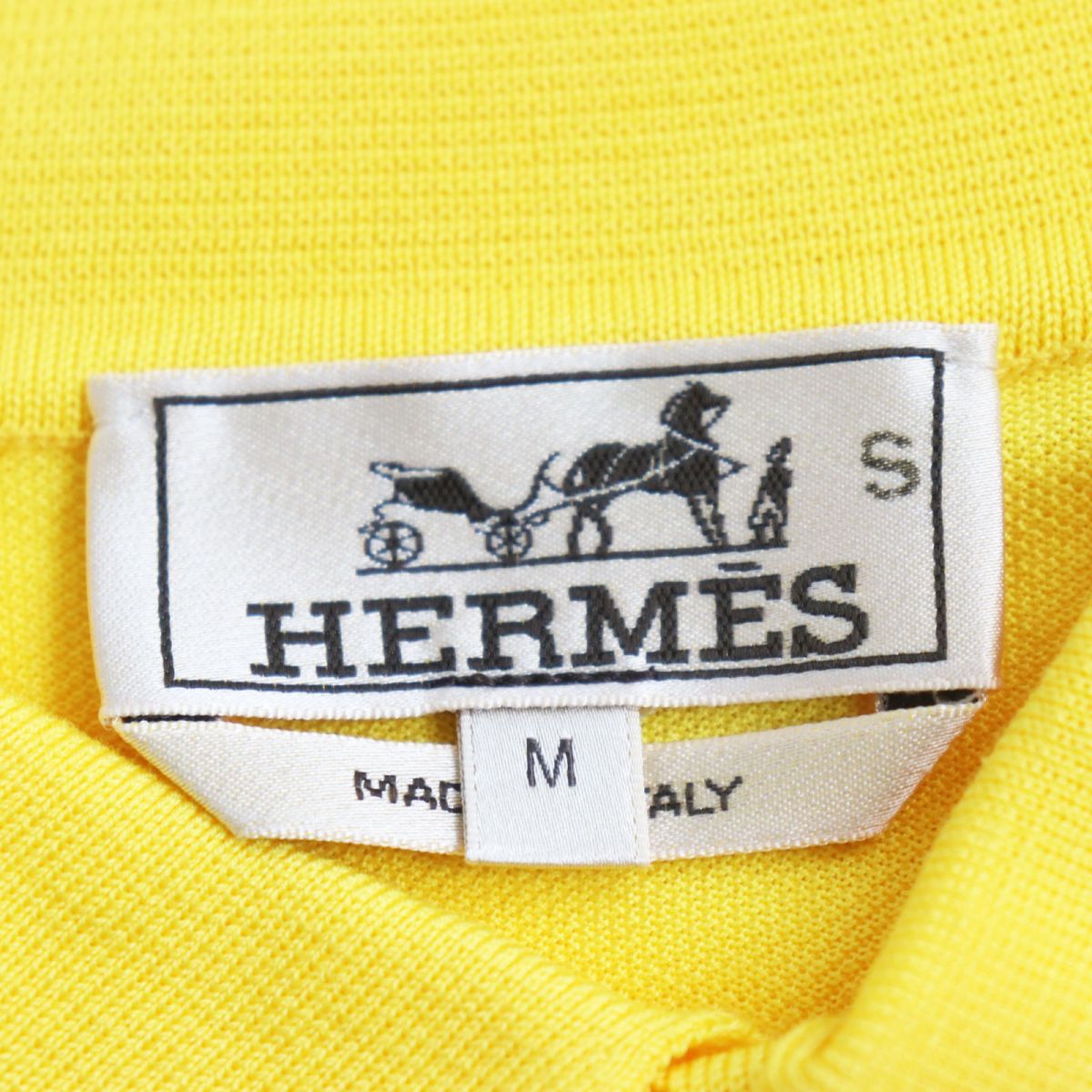 Hermes H Pattern Polo Shirt Yellow M