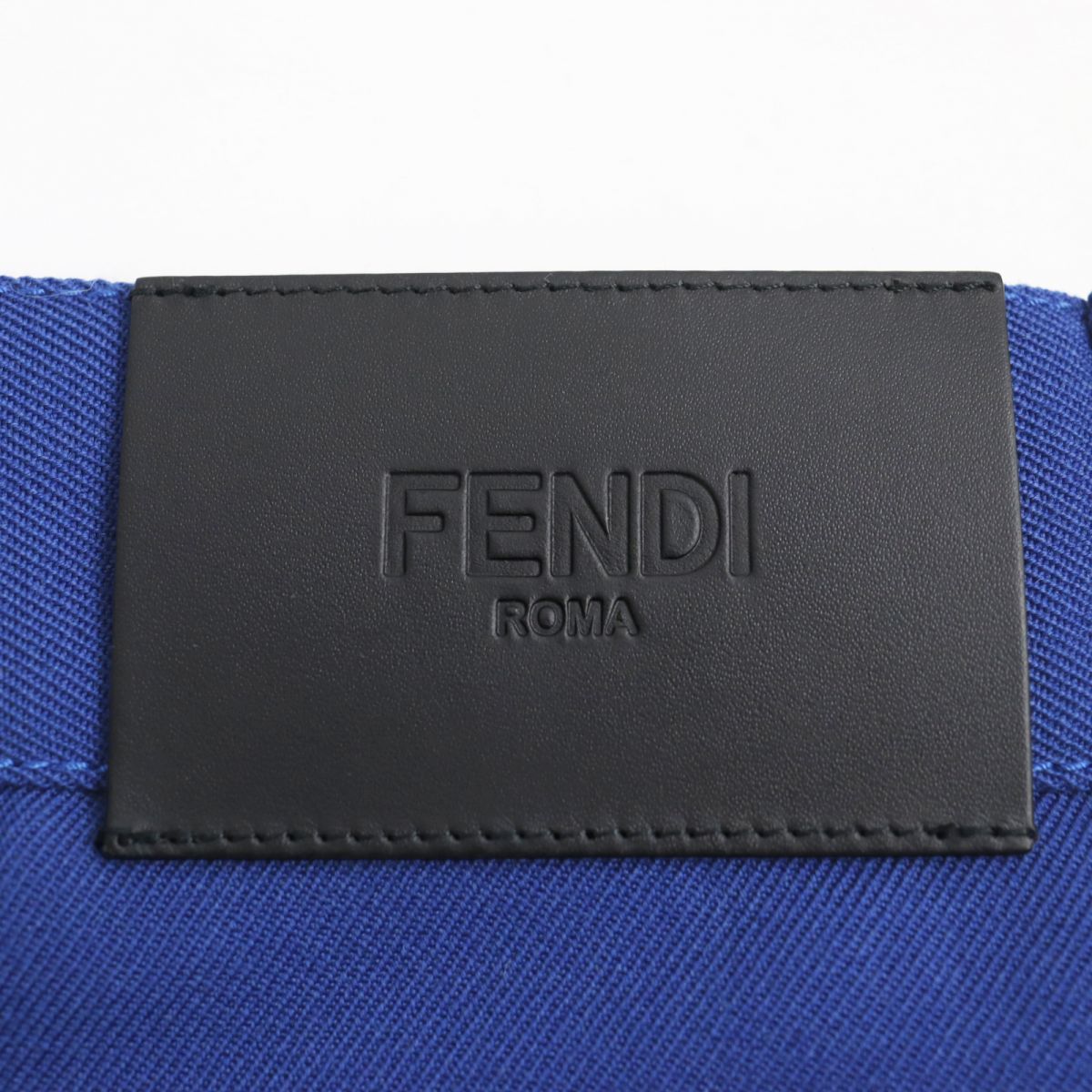 Fendi Leather Logo Patch High Waist Pants