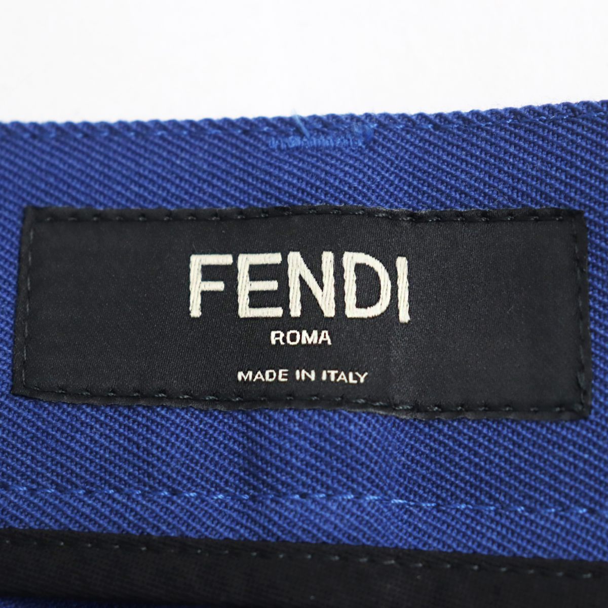 Fendi Leather Logo Patch High Waist Pants