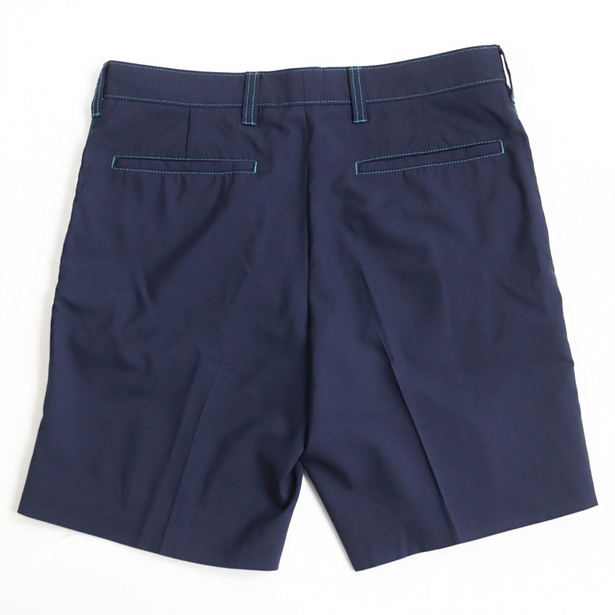 Prada Virgin Wool Stitched Shorts Navy