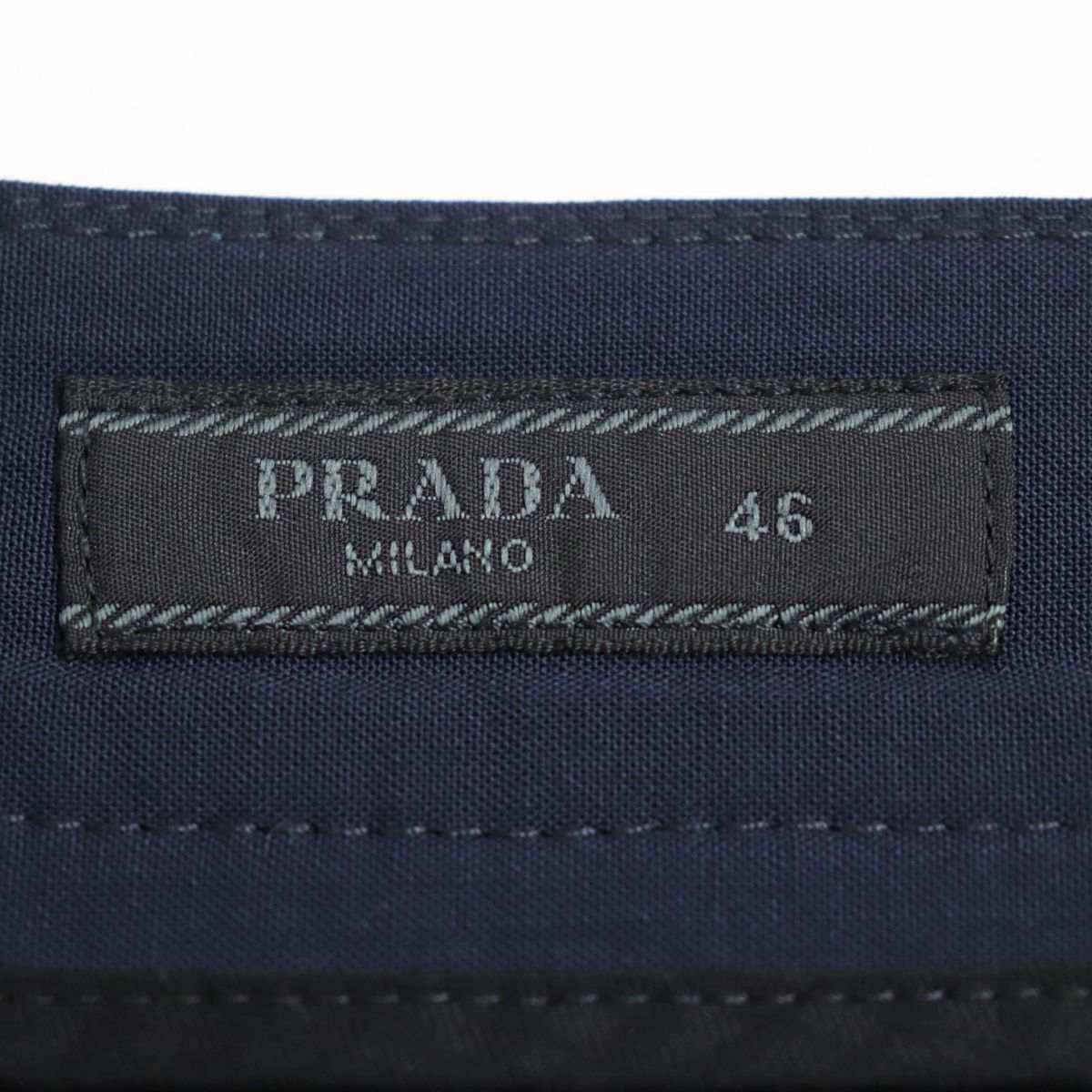 Prada Virgin Wool Stitched Shorts Navy