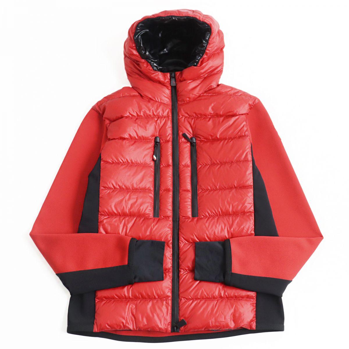 Moncler L WZIP Hooded Down Jacket Red