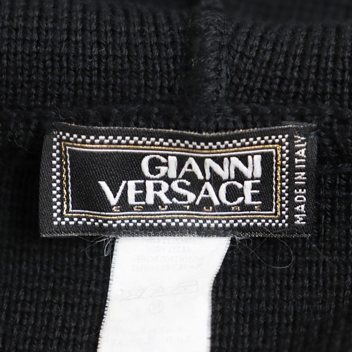 Versace Vintage Logo Knit Hoodie Black L