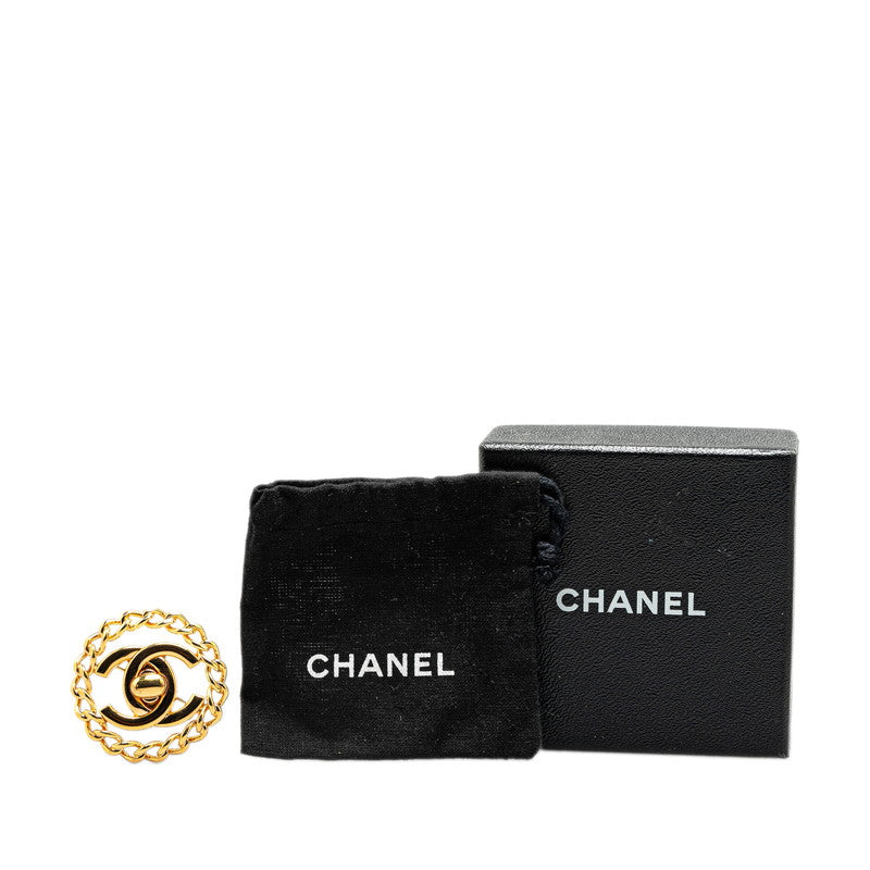 Chanel Vintage Round Chain Coco Mark Brooch Gold