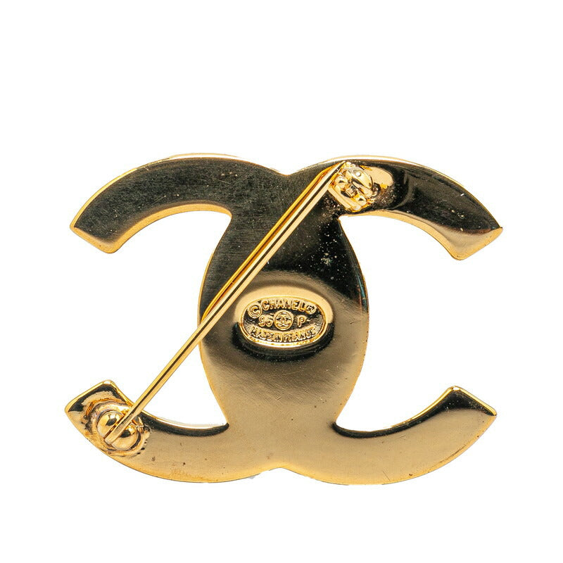 Chanel Coco Mark Turnlock Brooch Gold