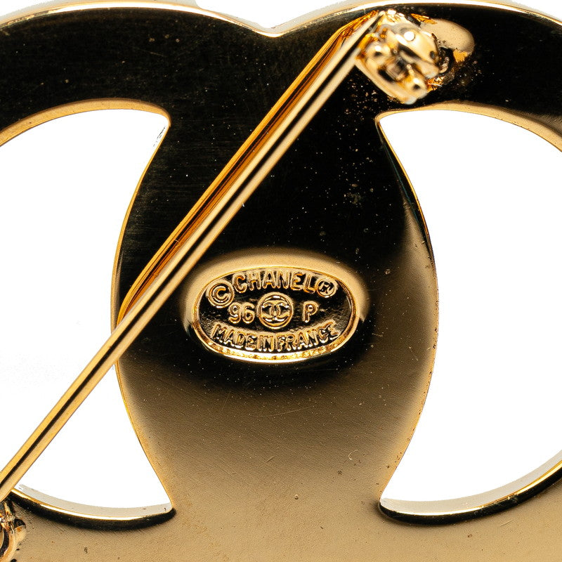 Chanel Coco Mark Turnlock Brooch Gold