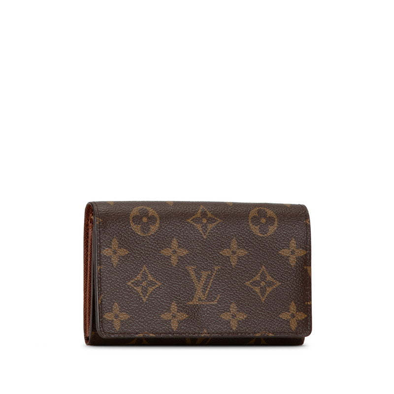 Louis Vuitton Monogram Portefeuille Tresor Bifold Wallet M61736 Brown PVC Leather