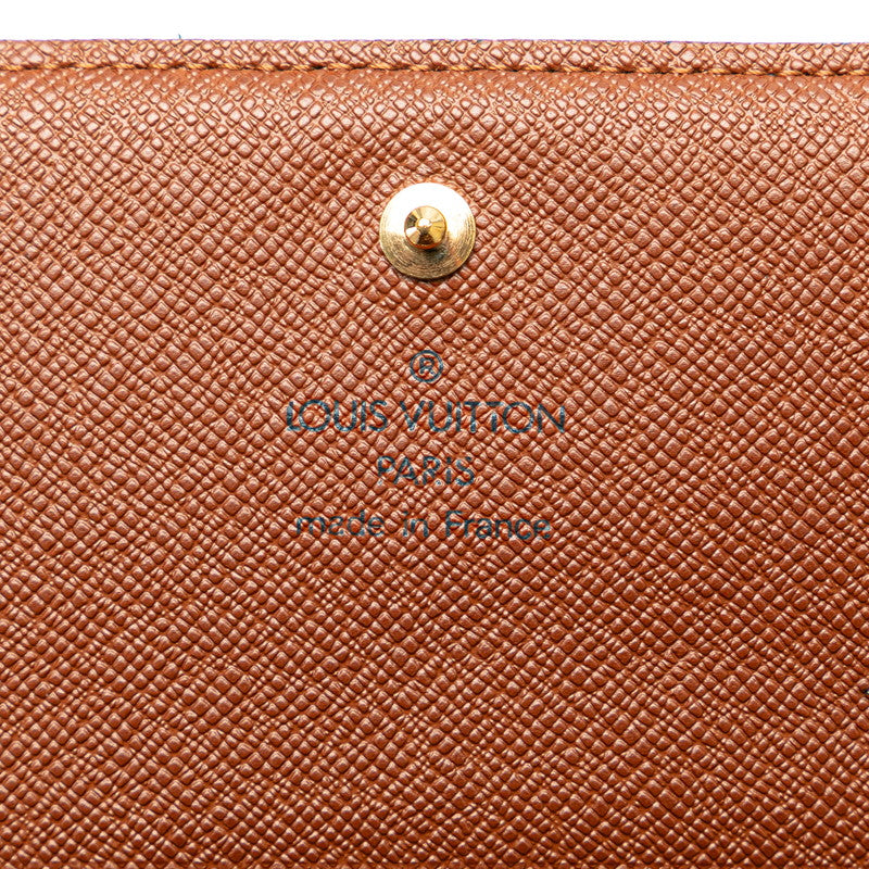 Louis Vuitton Monogram Portefeuille Tresor Bifold Wallet M61736 Brown PVC Leather