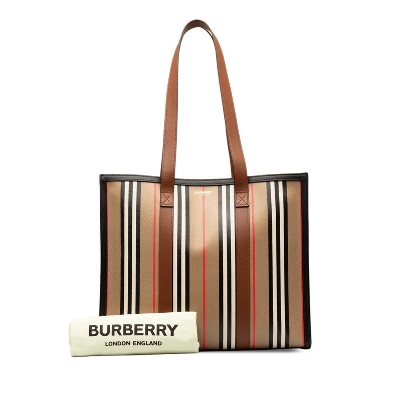 Burberry Stripe PVC Leather Tote Bag 80730571 in Great Condition