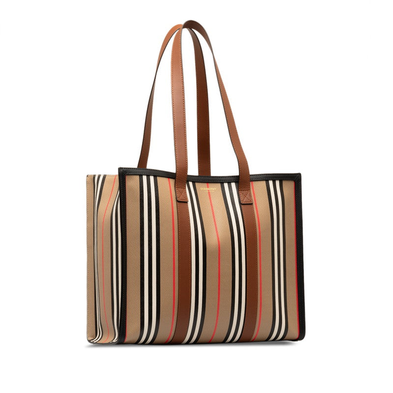 Burberry Stripe PVC Leather Tote Bag 80730571 in Great Condition