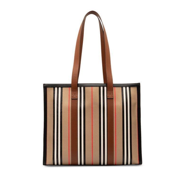 Burberry Stripe PVC Leather Tote Bag 80730571 in Great Condition