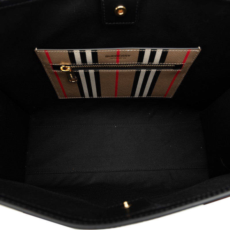 Burberry Stripe PVC Leather Tote Bag 80730571 in Great Condition