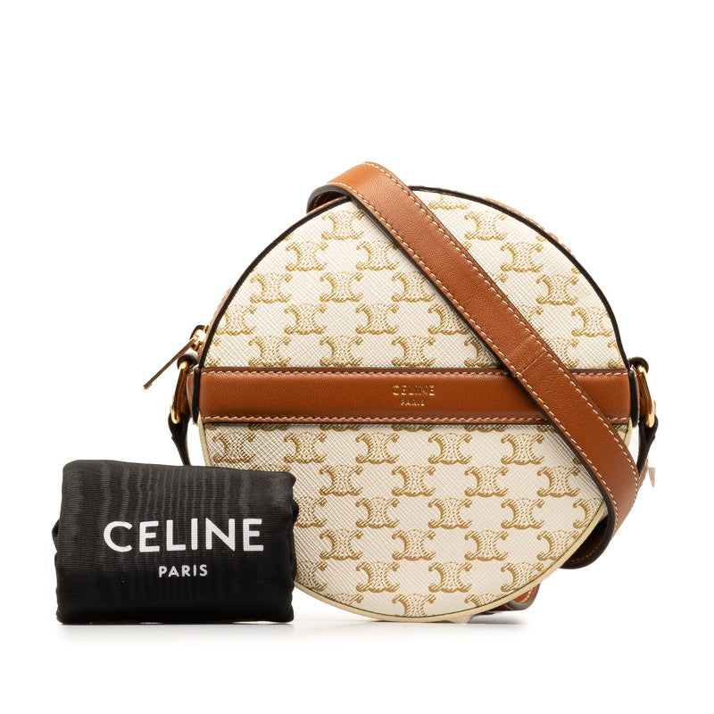 Celine Triomphe Round Purse Shoulder Bag PVC Leather