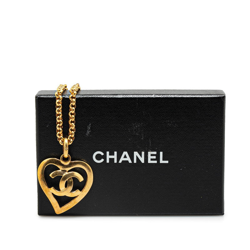 Chanel Vintage Heart Motif Necklace Gold